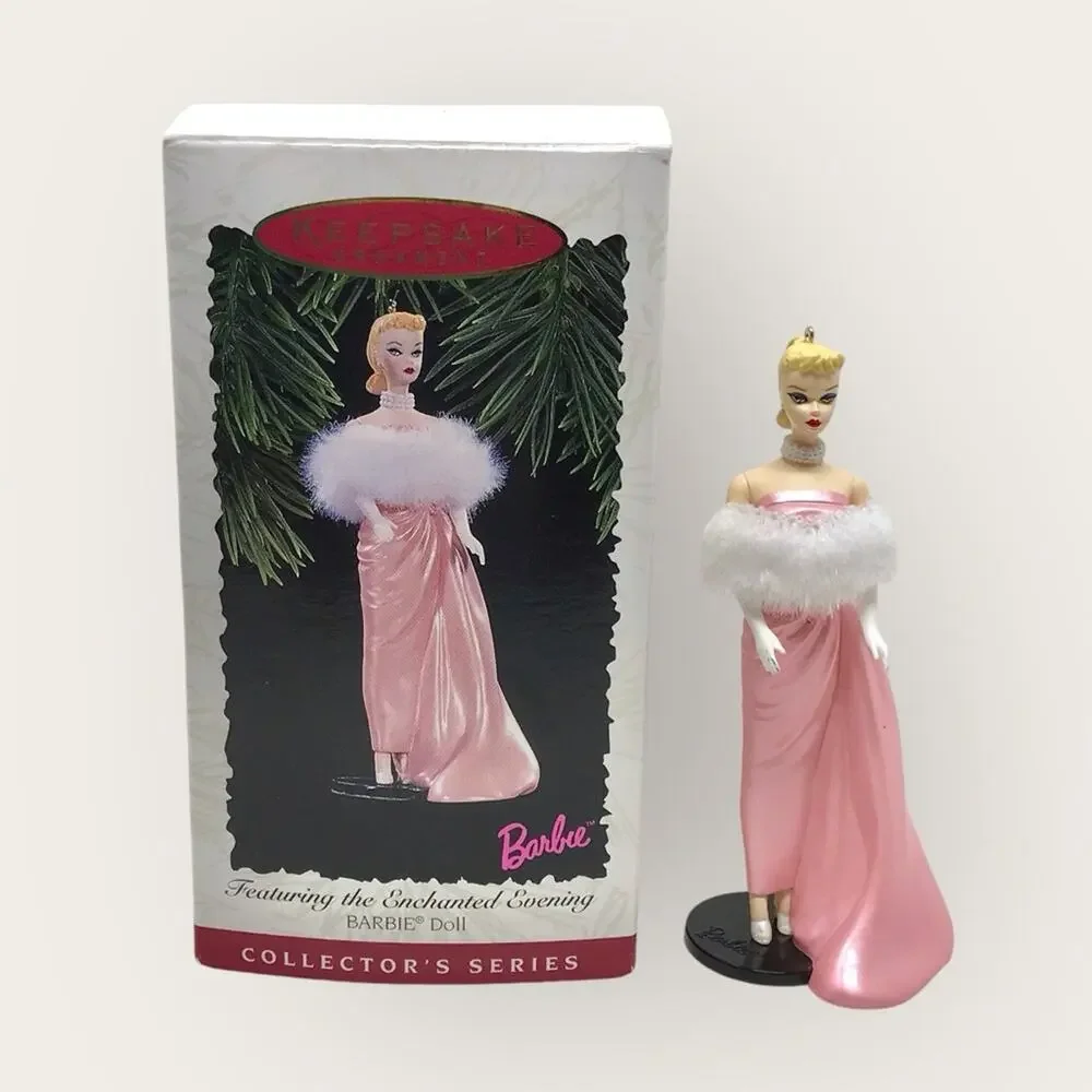 Barbie 2 Set Christmas Ornaments Teen Fashion Model & Enchanted Evening